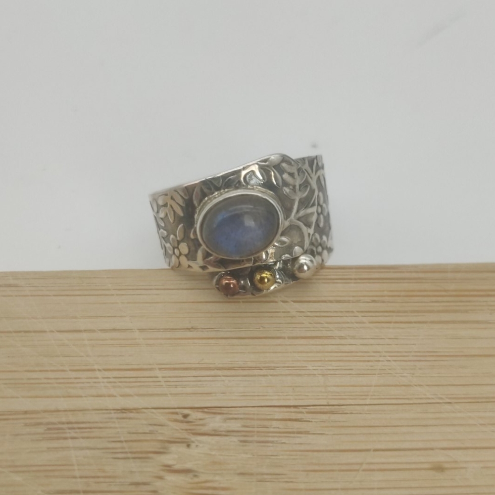 Custom  Labradorite  Sterling Silver Ring💎 - Picture 4 of 11
